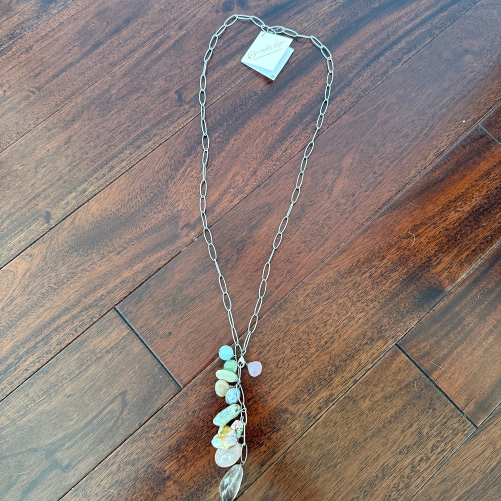 Anne Vaughan Designs Mato Kintu Gemstone Cluster Lariat Necklace NWT Artisan